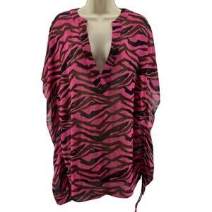Victoria's Secret Pink Black Animal Print Semi Sheer Swim Cover XS/S